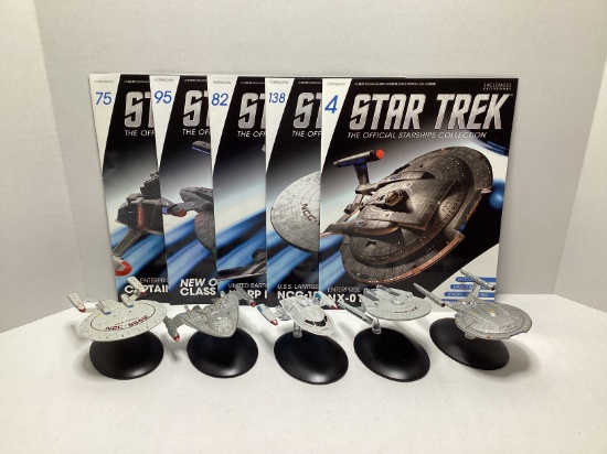 Five Eaglemoss Star Trek Starships Collection Models