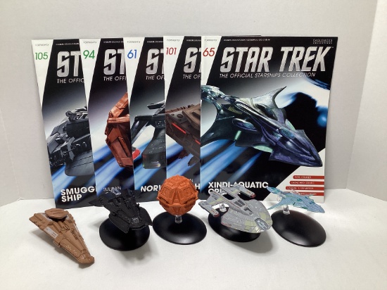 Five Eaglemoss Star Trek Starships Collection Models