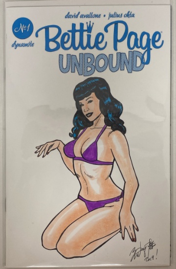 Bettie Page Unbound 1 Signed Remarked Dynamite Comic Book