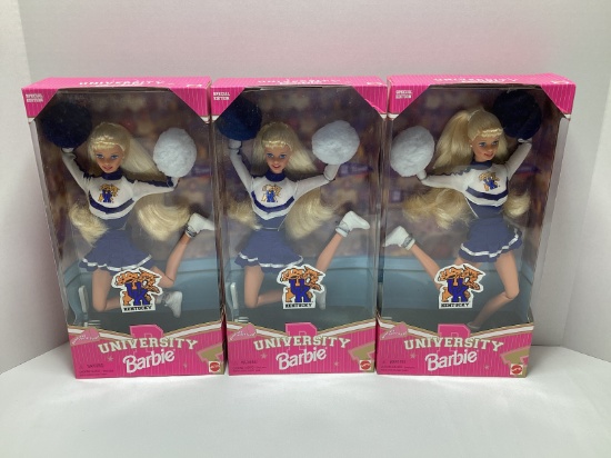 Three University of Kentucky Barbie Dolls