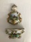 Porcelain Wall Mount Lavabo with Applied Flowers