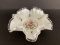 Silver Crest Hand Painted Roses  Ruffled Edge Dish
