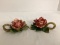 Two Italian Floral Candlesticks