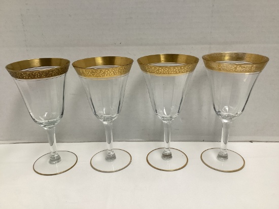 Four Tiffin Rambler Rose Water Goblets