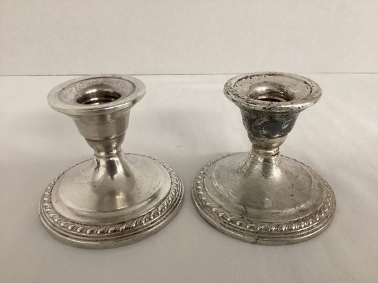 Two La Pierre Weighted Sterling Silver Candlesticks