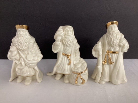 Three Lenox Old World Santa Figurines