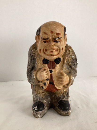 Chalkware Squatting Man Bank