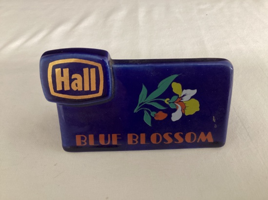 Hall China Blue Blossom Sales Display Sign