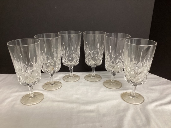 Six Gorham Crystal Water Goblets