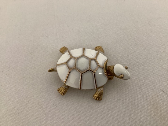 Vintage Jonette Jewelry Enameled Turtle Pin