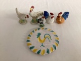 Chicken Shakers, Figure, and Italian Pottery Trivet