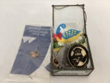 Glass Jewelry Box with Contents
