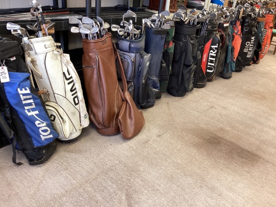 Golf Clubs, Golf Bags, and New Golf Balls