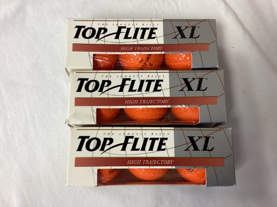 9 New Top Flite XL Orange Golf Balls
