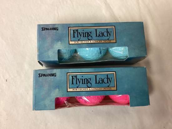 New Pink and Blue Spalding Flying Lady Golf Balls