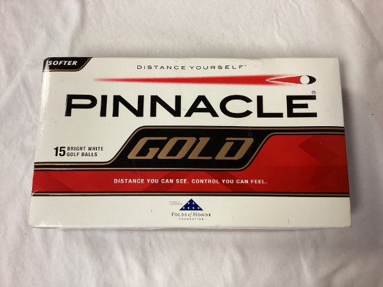New Pinnacle Gold Box of 15 Golf Balls