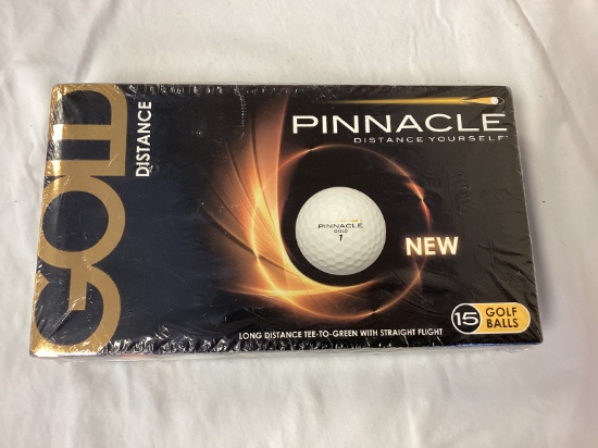 New Pinnacle Gold Distance Sealed Box of 15 Golf Balls