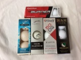 Taylor Made, Slazenger, Crystal, WS Staff 50, and Ram Tour Golf Balls