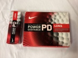 New Nike PD Power Distance Long Box of 12 and Sleeve of 3 Golf Balls