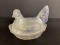 Fenton Carnival Glass Hen on Nest with Sticker