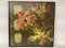 Large Floral Framed Embellished Print on Canvas
