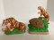Vintage Ceramic Tigers and Tiger with Football Signed by Willie Hazel Jr.
