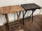 Two Rattan Folding Tray Tables