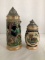 Two German Steins with Metal Hinged Lids