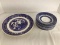 Vintage Blue Willow Plate and Ten Churchill Saucers