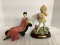 Reclining Woman and Calla Lily Figurines