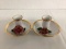 Pair of German Candlesticks with Gold Trim