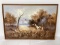 Bird Dog Hunting Framed Painting on Canvas by W. Horner