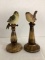Two Decorative Birds on Perches