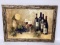 Wine and Grapes Textured Print on Board by Albeno