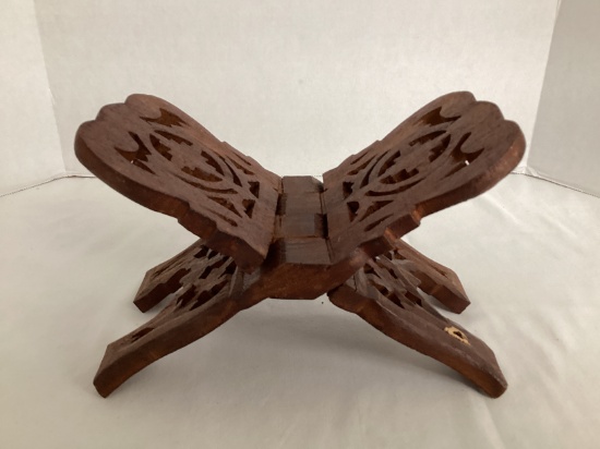Wood Carved Folding Book Stand