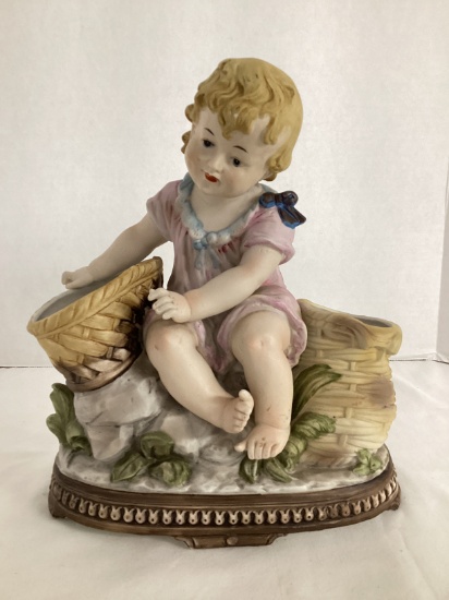 Bisque Baby Figural Planter