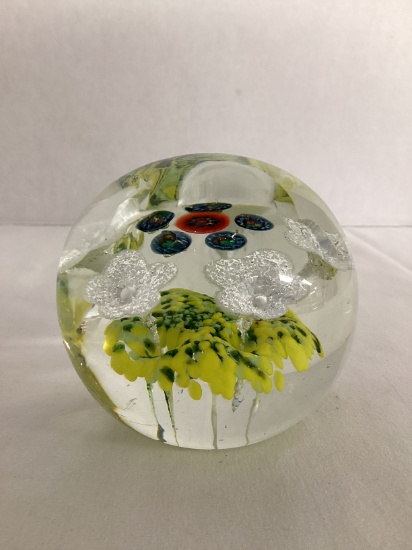 Art Glass Paperweight Marked JG
