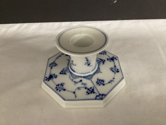 Royal Copenhagen Denmark Blue and White Candlestick