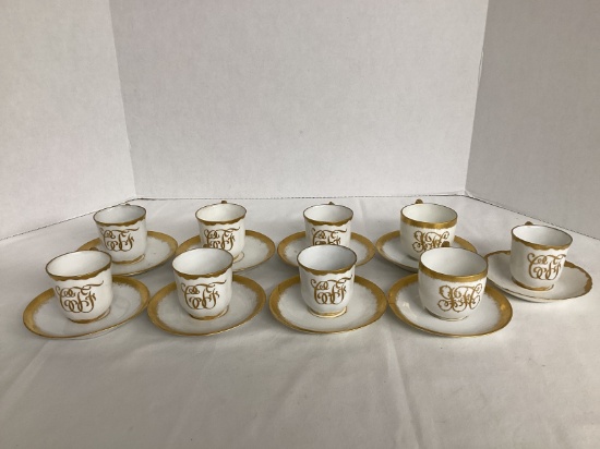 Gold Decorated Demitasse Cups and Saucers
