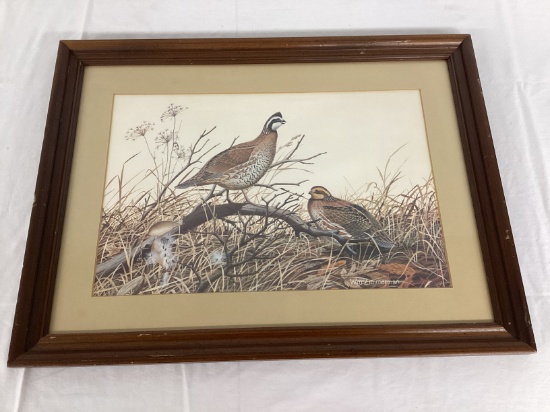 Wm Zimmerman Bobwhite Quail Framed and Matted Print