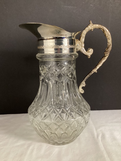Glass Pitcher with Metal Handle and Spout