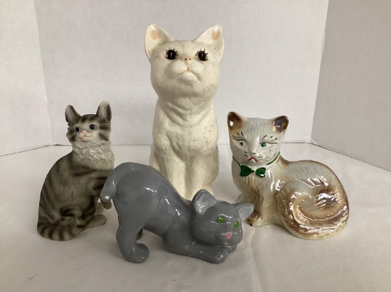Four Cat Figurines