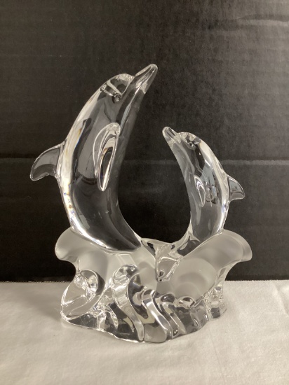 Bleikristall Crystal Dolphin Figurine