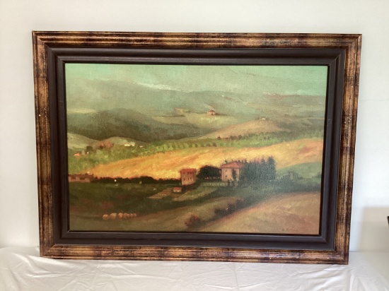 "Landscape" by D. Harleine Framed Print on Board