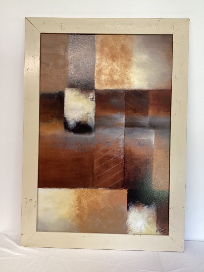 Signed Geometric Print on Board