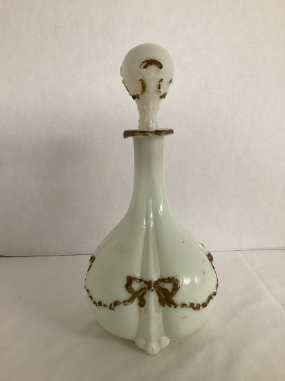 Antique Glass Decanter with Gold Decoration