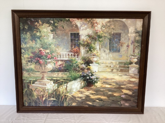 "Sunlit Colonade" by Vail Oxley Framed Print on Board