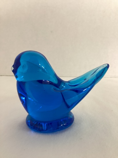 1995 Leo Ward Signed Art Glass Bluebird