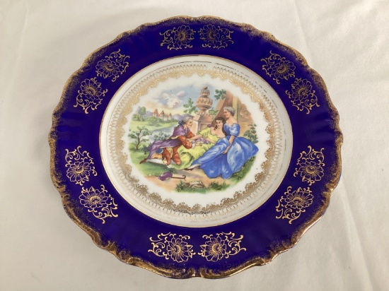Hal-Sey Fifth Avenue Royal Bavaria Germany Plate with Cobalt Rim