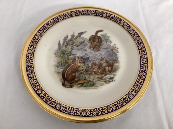 Lenox Woodland Wildlife Boehm Eastern Chipmunks Plate